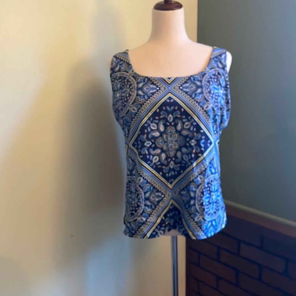 16 D Lands End Tankin Swim Top F03 6495